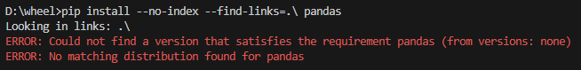 python 버전 불일치로 pip install 실패 화면