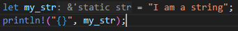 my_str의 타입이 &'static str임